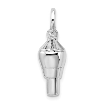 De-Ani Sterling Silver Rhodium-Plated Polished 3D Swivel with Shackle Bail Pendant