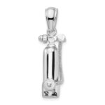De-Ani Sterling Silver Rhodium-Plated 3D Single Scuba Tank with Hose Pendant
