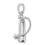 De-Ani Sterling Silver Rhodium-Plated 3D Single Scuba Tank with Hose Pendant - Image 2