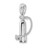 De-Ani Sterling Silver Rhodium-Plated 3D Single Scuba Tank with Hose Pendant - Image 5