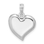 De-Ani Sterling Silver Rhodium-Plated Polished Teardrop Heart Pendant