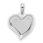 De-Ani Sterling Silver Rhodium-Plated Polished Teardrop Heart Pendant - Image 4