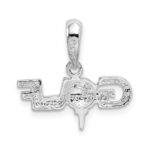 De-Ani Sterling Silver Rhodium-Plated Polished GOLF Tee and Club Pendant - Image 4