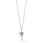 De-Ani Sterling Silver Rhodium-Plated Polished Enameled Tropical Drink Pendant - Image 5