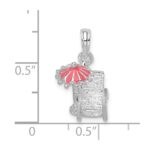 De-Ani Sterling Silver Rhodium-Plated 3D Enameled Beach Chair Pendant - Image 3