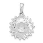 De-Ani Sterling Silver Rhodium-Plated Polished Enameled Sunflower Pendant - Image 4