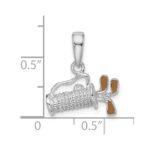 De-Ani Sterling Silver Rhodium-Plated Polished 3D Enameled Golf Bag Pendant - Image 4