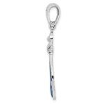 De-Ani Sterling Silver Rhodium-Plated Polished Enameled Anchor Pendant - Image 2