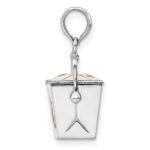 De-Ani Sterling Silver Rhodium-Plated 3D Moveable Enameled Chinese Takeout Pendant - Image 2