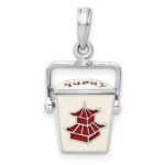 De-Ani Sterling Silver Rhodium-Plated 3D Moveable Enameled Chinese Takeout Pendant - Image 4