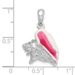 De-Ani Sterling Silver Rhodium-Plated Enameled Medium Conch Shell Pendant - Image 3