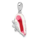 De-Ani Sterling Silver Rhodium-Plated Enameled Large Conch Shell Pendant - Image 5