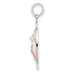 De-Ani Sterling Silver Rhodium-Plated Enameled Sanibel Circle with Shell Pendant - Image 2