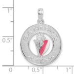 De-Ani Sterling Silver Rhodium-Plated Enameled Sanibel Circle with Shell Pendant - Image 3