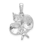 De-Ani Sterling Silver Rhodium-Plated Polished Shells with 14k Starfish Pendant - Image 4