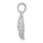 De-Ani Sterling Silver Rhodium-Plated Polished 3D Pisces Zodiac Pendant - Image 2