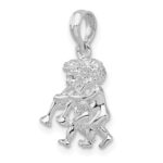 De-Ani Sterling Silver Rhodium-Plated Polished 3D Gemini Zodiac Pendant - Image 5