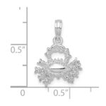 De-Ani Sterling Silver Rhodium-Plated Polished 3D Cancer Zodiac Pendant - Image 3