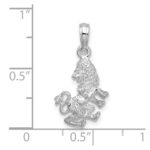 De-Ani Sterling Silver Rhodium-Plated Polished 3D Leo Zodiac Pendant - Image 3