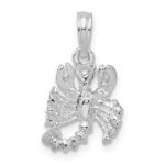 De-Ani Sterling Silver Rhodium-Plated Polished 3D Scorpio Zodiac Pendant - Image 4