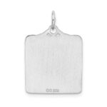 SS Rh-plt Pink Birth Certificate Polished Front/Satin Back Charm - Image 3