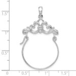 De-Ani Sterling Silver Rhodium-plated Polished Scroll Design Charm Holder - Image 2