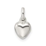 Sterling Silver Small Puffed Heart Charm