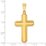 Sterling Silver Gold-tone Polished and Grooved Cross Pendant - Image 4