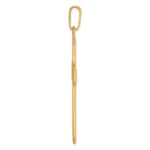Sterling Silver Gold-tone Polished and Grooved Cross Pendant - Image 2