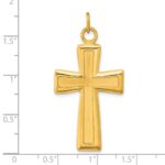 Sterling Silver Gold-plated Polished and Satin Cross Pendant - Image 3