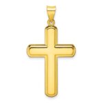 Sterling Silver Gold-tone Polished Solid Cross Pendant