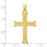 Sterling Silver Gold-tone Polished Solid Cross Pendant - Image 3