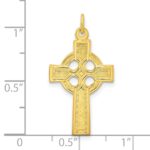 Sterling Silver Gold-tone Polished Solid Cross Pendant - Image 3