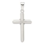 Sterling Silver Polished X Center Hollow Tube Cross Pendant - Image 3