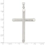 Sterling Silver Polished and Texture Tube Cross Pendant - Image 3