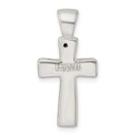 Sterling Silver Polished Crystal Cross Pendant - Image 4