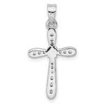 Sterling Silver Rhodium-plated w/CZ X-Center Cross Pendant - Image 4