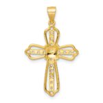 Sterling Silver Gold Tone CZ Cross Pendant - Image 4