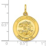 Sterling Silver Gold-tone Polished Solid Saint Michael Medal Pendant - Image 3