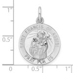 Sterling Silver Rhodium-plated Polished Solid Saint Francis Pendant - Image 3