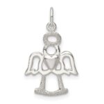 Sterling Silver Polished and Lasered Angel Pendant