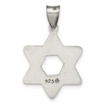 Sterling Silver Antiqued and Textured Solid Star of David Pendant - Image 3
