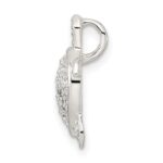 Sterling Silver Polished CZ Turtle Chain Slide - Image 2