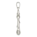 Sterling Silver Polished 3D Anchor Pendant - Image 2