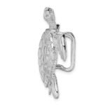 De-Ani Sterling Silver Rhodium-Plated Polished Sea Turtle Slide - Image 2