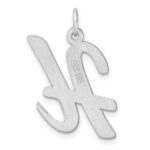 Large Sterling Silver Rhodium-plated Script Letter H Initial Charm - Image 3