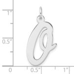 Large Sterling Silver Rhodium-plated Script Letter O Initial Charm - Image 4