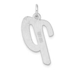 Large Sterling Silver Rhodium-plated Script Letter P Initial Charm - Image 3