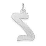 Large Sterling Silver Rhodium-plated Script Letter Z Initial Charm - Image 3