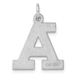 Large Sterling Silver Rhodium-plated Block Letter A Initial Charm - Image 3
